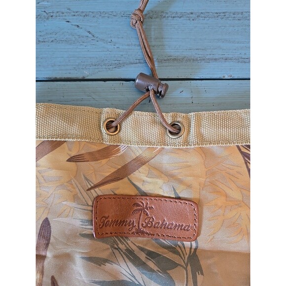 Tommy Bahama 2025 Tropical Island Palm Tree Leaves Blooms Beach Bag  Draw String - Picture 4 of 6